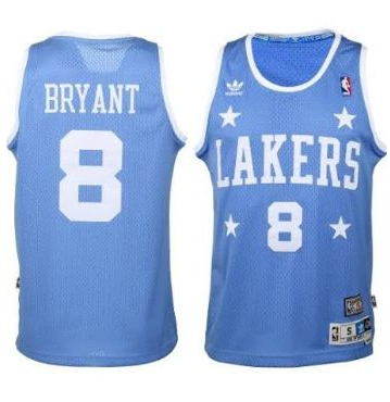 Men's Los Angeles Lakers Customized Light Blue Throwback Stitched Jersey